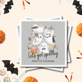 Niedliches Kostüm Spooky Ghost Pumpkin Halloween Serviette