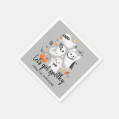 Niedliches Kostüm Spooky Ghost Pumpkin Halloween Serviette (Ecke)