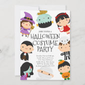 Niedliches KostümHalloween-Party Einladung (Vorderseite)