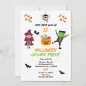 Niedliches KostümHalloween-Party Herbsteinladung Einladung (Vorderseite)