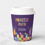 Niedliches Kostümmonster-Halloween-Party für Kinde Pappbecher (Rückseite)