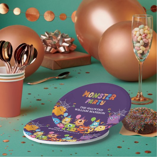 Niedliches Kostümmonster-Halloween-Party für Kinde Pappteller (Multi)