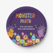 Niedliches Kostümmonster-Halloween-Party für Kinde Pappteller (Vorderseite)