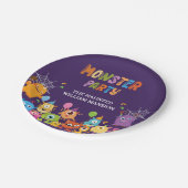 Niedliches Kostümmonster-Halloween-Party für Kinde Pappteller (Schrägansicht)