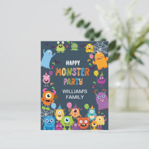 Niedliches Kostümmonster-Halloween-Party für Kinde Postkarte