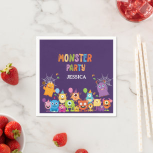 Niedliches Kostümmonster-Halloween-Party für Kinde Serviette