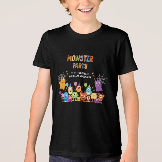 Niedliches Kostümmonster-Halloween-Party für Kinde Tri-Blend Shirt (Vorderseite)