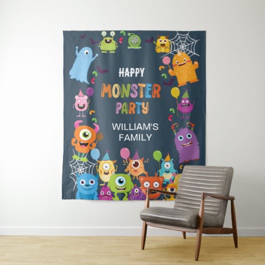 Niedliches Kostümmonster-Halloween-Party für Kinde Wandteppich (Beispiel)