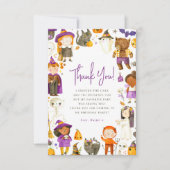 Niedliches KostümParty Halloween Geburtstag Vielen Dankeskarte (Vorderseite)