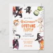 Niedliches KostümParty Halloween Kindergeburtstag Einladung (Vorderseite)