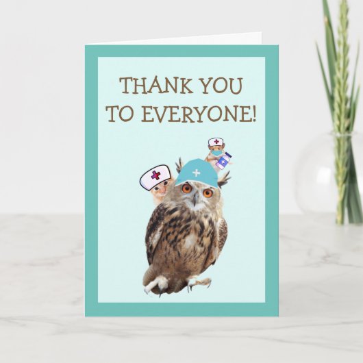 Niedliches Krankenhauspersonal Vielen Dank Karte (Vorderseite)