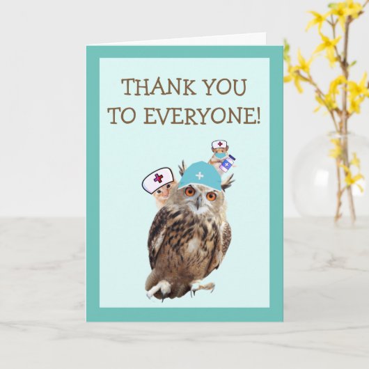 Niedliches Krankenhauspersonal Vielen Dank Karte (Gelbe Blume)