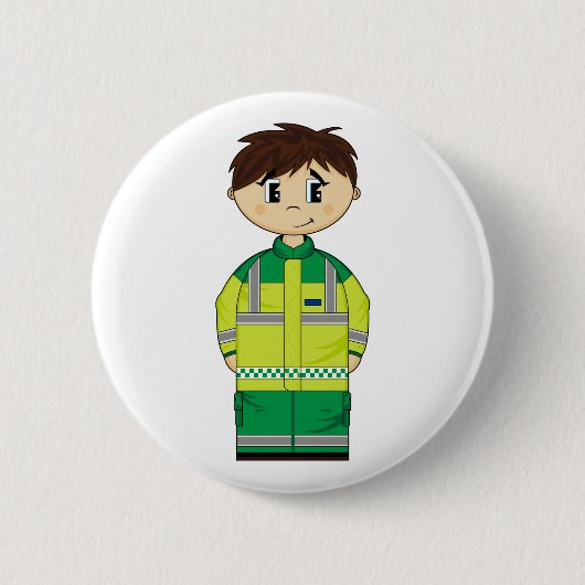 Niedliches Krankenwagen-Mann-Abzeichen Button (Vorderseite)