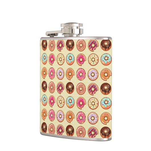 Niedliches Krapfen-Muster Flachmann (Links)