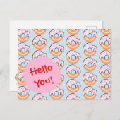 Niedliches Krapfen-Muster Postkarte (Vorne/Hinten)