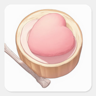 Niedliches kreatives Design Quadratischer Aufkleber