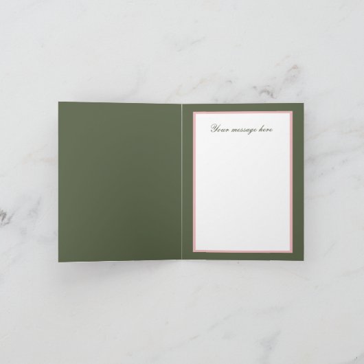 Niedliches Kreuz mit Rose, anpassbar Karte (Innenseite)