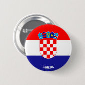 Niedliches Kroatien Flaggenpatentiotic Button (Vorne & Hinten)