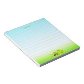 Niedliches Krokodil auf hellblauer Linse Notizblock (angewinkelt)