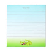 Niedliches Krokodil auf hellblauer Linse Notizblock (Vorderseite)