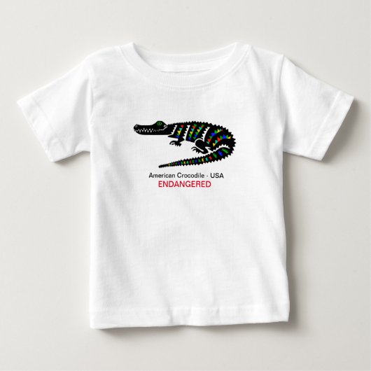 Niedliches Krokodil - Gefährdete Tiergrafik - Baby T-shirt (Vorderseite)