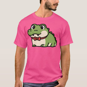 Niedliches Krokodil Kawaii Bow Krawatte Zoo Tagesa T-Shirt
