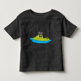 Niedliches Krokodil mit Newsboy Cap - Funny Cartoo Kleinkind T-shirt