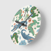 niedliches Krokodil Runde Wanduhr (Winkel)