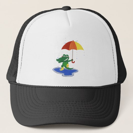Niedliches Krokodil unter dem Regen Truckerkappe (Vorderseite)
