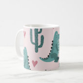 Niedliches Krokodil, Vintages Alligatormuster. Kaffeetasse (Vorderseite Links)