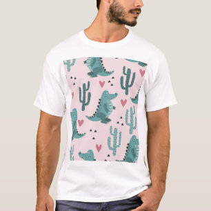 Niedliches Krokodil, Vintages Alligatormuster. T-Shirt