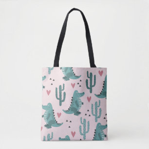 Niedliches Krokodil, Vintages Alligatormuster. Tasche