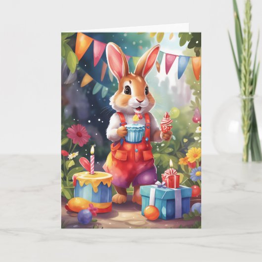 Niedliches Kuchen im Garten bei einem Party | Kart Karte (Vorderseite)