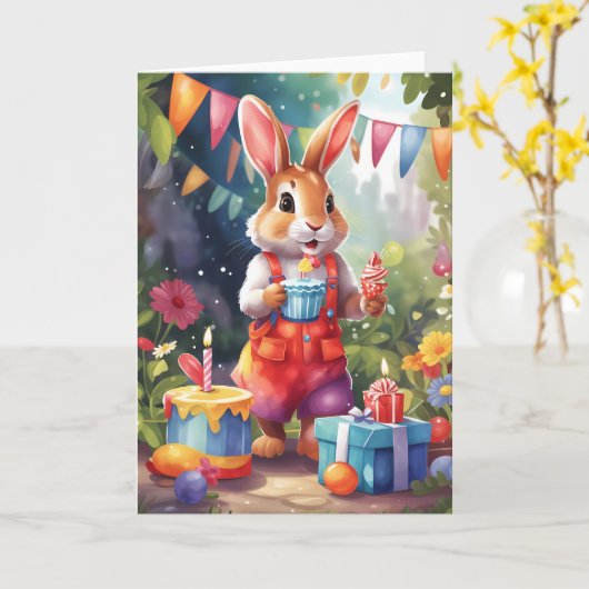 Niedliches Kuchen im Garten bei einem Party | Kart Karte (Gelbe Blume)