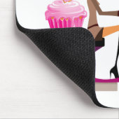 Niedliches Kuchen-Roller-Mädchen Mousepad Rosa (Ecke)