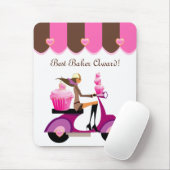 Niedliches Kuchen-Roller-Mädchen Mousepad Rosa (Mit Mouse)