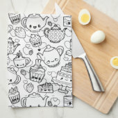 Niedliches Küchenmuster Geschirrtuch (Viertel Falte)