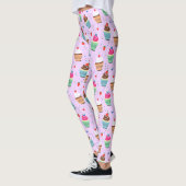 Niedliches Kuchenmuster Süßspeise Leggings (Links)