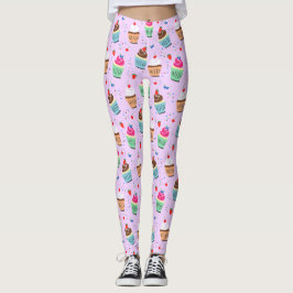Niedliches Kuchenmuster Süßspeise Leggings