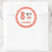 Niedliches Kuh Baby Monatlicher Meilenstein Runder Aufkleber (Tasche)