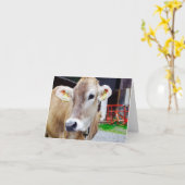 Niedliches Kuh notecard Karte (Gelbe Blume)