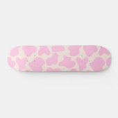 Niedliches Kuh-Tierdruckmuster Ästhetisch rosa Skateboard (Horizontal)