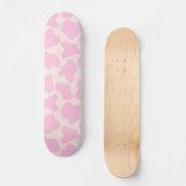 Niedliches Kuh-Tierdruckmuster Ästhetisch rosa Skateboard (Vorderseite)