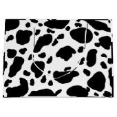 Niedliches Kuhdruckmuster Schwarz/Weiß Große Geschenktüte (Vorderseite)