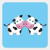 Niedliches Kuhkuh Quadratischer Aufkleber (Vorderseite)