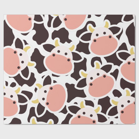 Niedliches Kuhmuster Geschenkpapier (Flach)