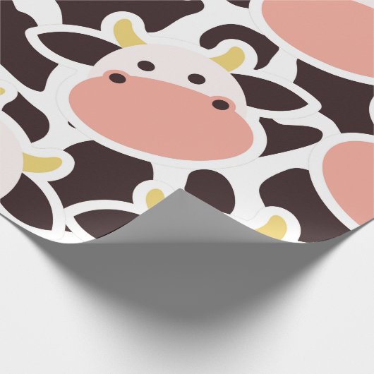 Niedliches Kuhmuster Geschenkpapier (Ecke)