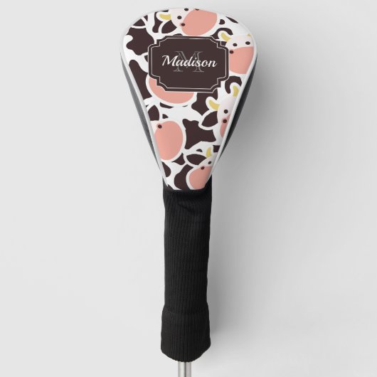 Niedliches Kuhmuster Golf Headcover (Vorderseite)