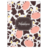 Niedliches Kuhmuster Klemmbrett (Rückseite)