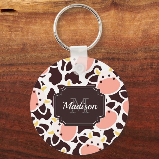 Niedliches Kuhmuster Schlüsselanhänger (Vorderseite)